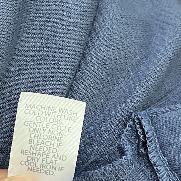 J Jill Womens Wearever Ribbed Tunic Top Size XL Navy Stretch Casual Travel - Picture 7 of 7